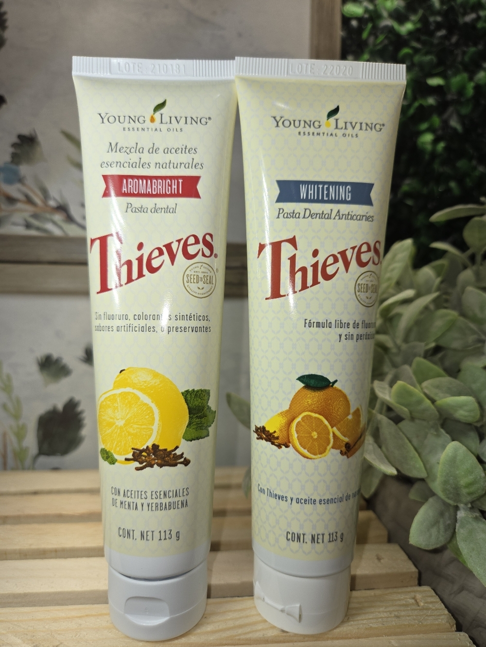 Young Living thieves Aromabright and whitening toothpaste